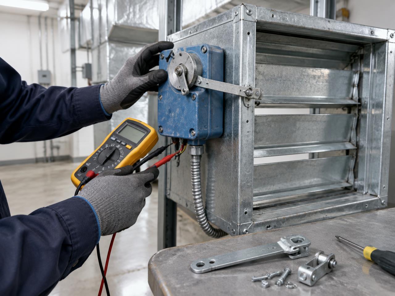 Illustrative air damper repair equipment and service setting in South Florida