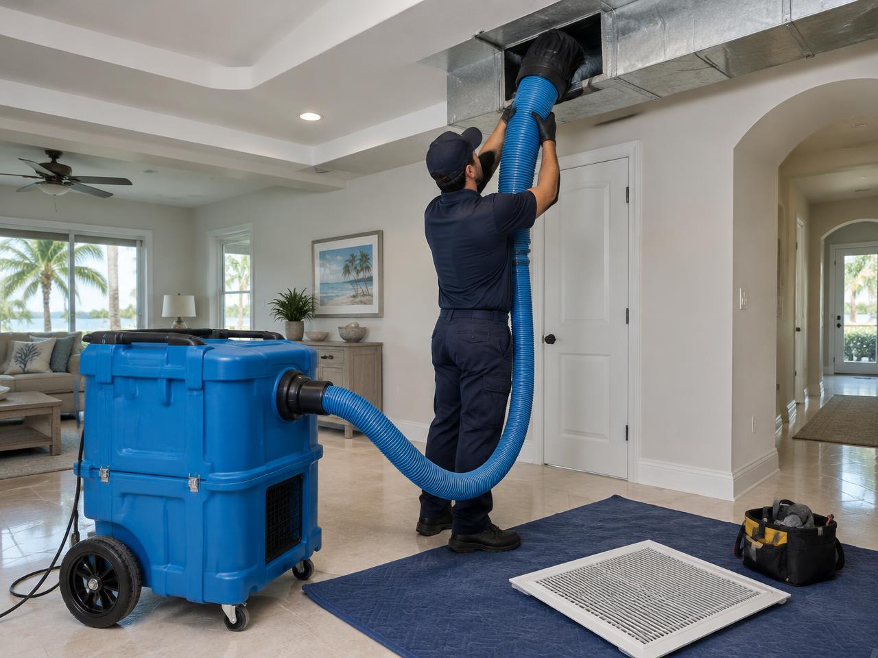 Illustrative air duct cleaning equipment and service setting in South Florida